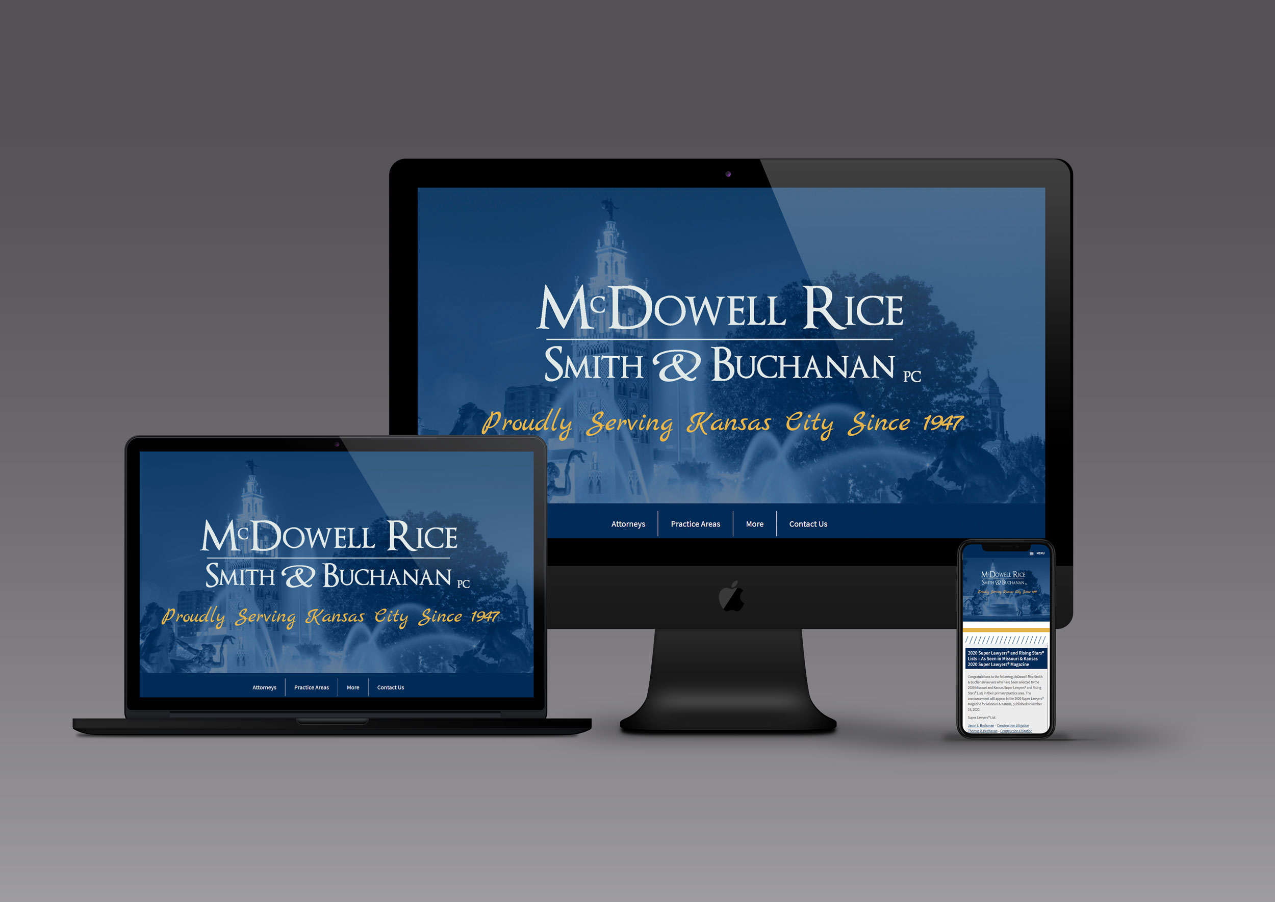 McDowell Rice Smith and Buchanan web design layout