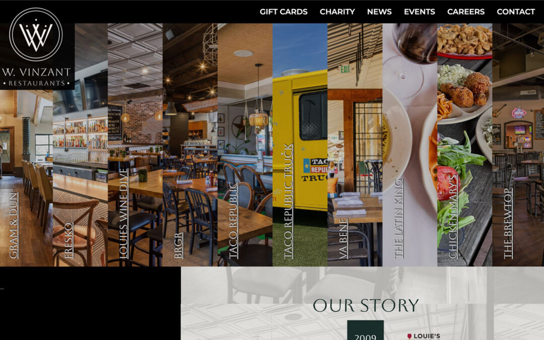 W. Vinzant Restaurants Website Design